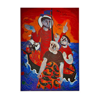 Der reiche Fischfang - roter Himmel